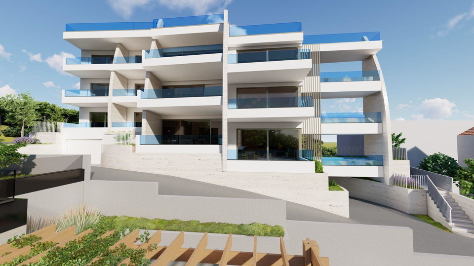 Luksuzni penthouse z bazenom in stre&scaron;no teraso ob morju&comma; &Scaron;ibenik&excl;