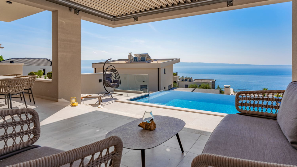 Neue elegante Villa mit Pool und offenem Meerblick in der Umgebung von Split&excl;