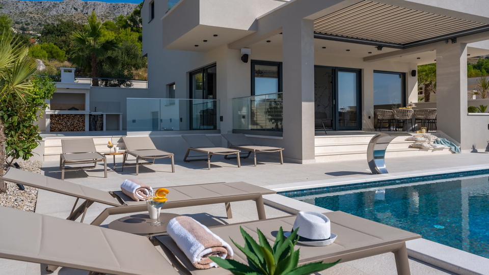 Neue elegante Villa mit Pool und offenem Meerblick in der Umgebung von Split&excl;