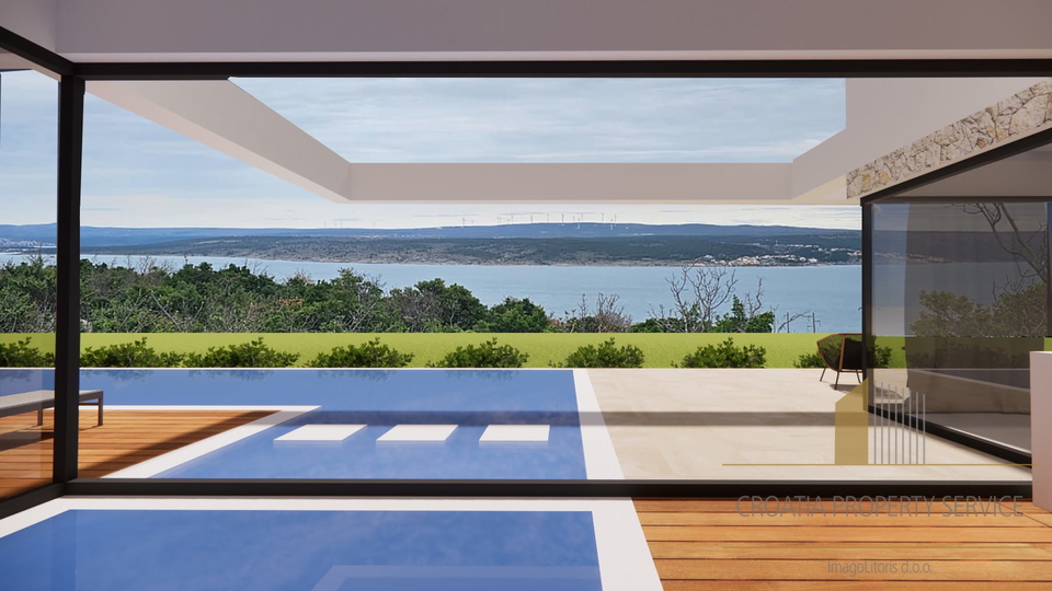 Building land with a sea view and a conceptual project for a villa – Maslenica, Zadar!