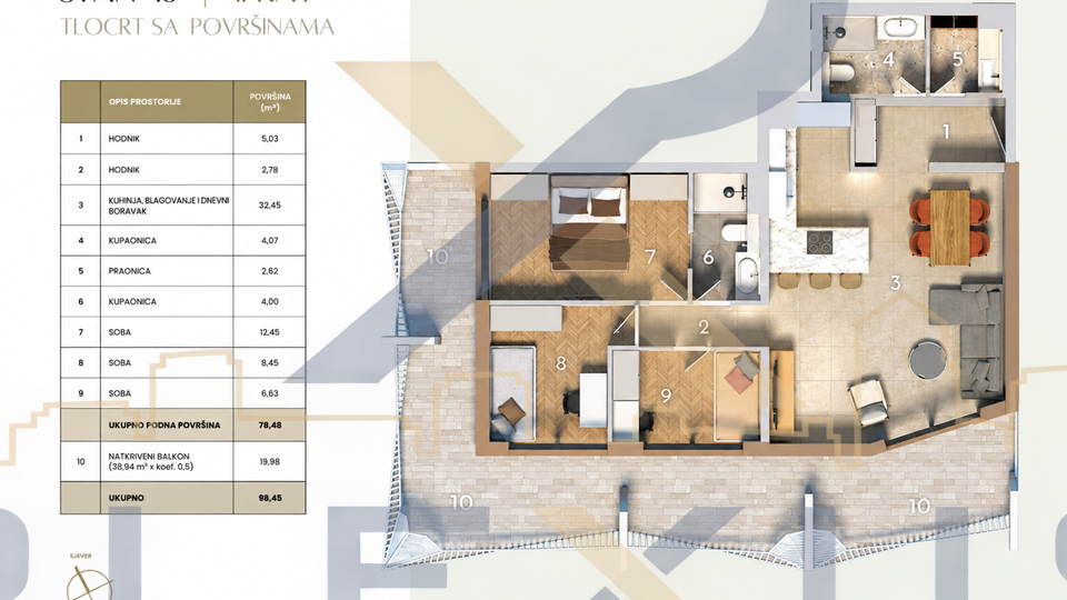 Wohnung&comma; 78 m2&comma; Verkauf&comma; Split - Duilovo