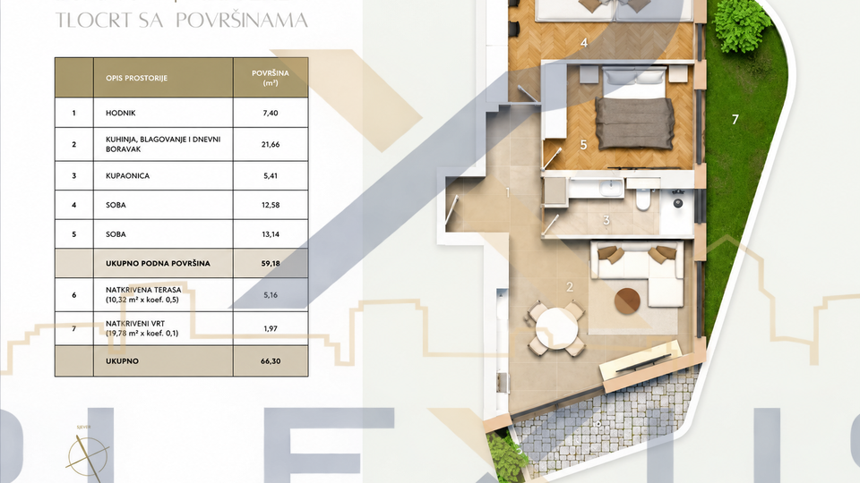 DUILOVO &ndash; NOVOGRADNJA - DVOSOBAN STAN 59&period;83m2 &lpar;prizemlje&rpar;