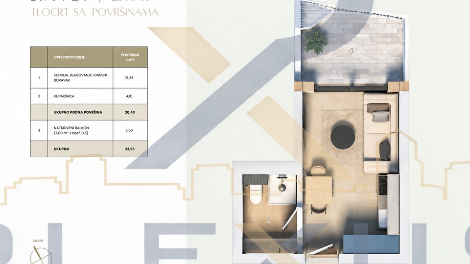Apartment&comma; 18 m2&comma; For Sale&comma; Split - Duilovo
