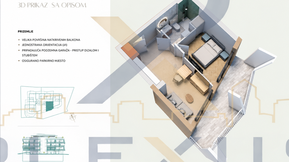 DUILOVO &ndash; NOVOGRADNJA - JEDNOSOBNI STAN 33&comma;37m2 &lpar;1&period;kat&rpar;