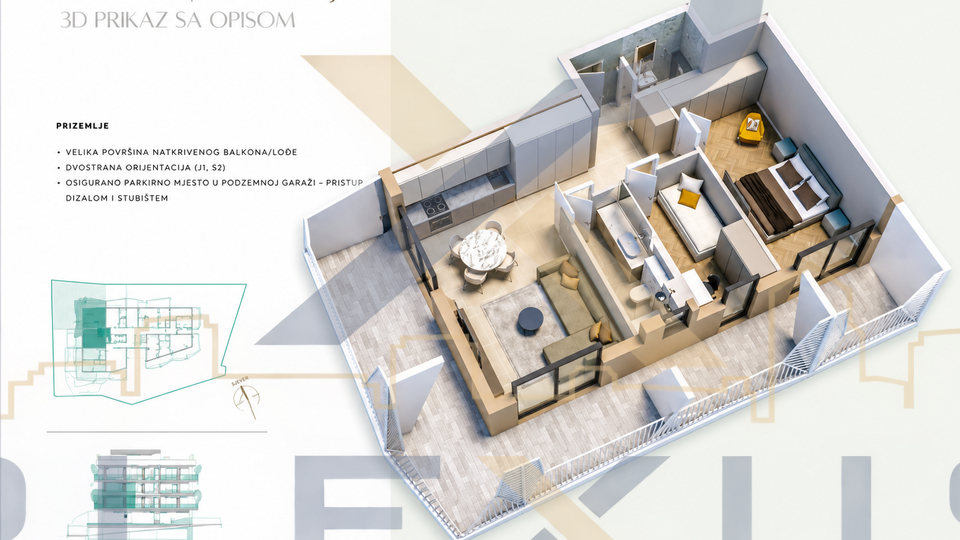 Apartment&comma; 63 m2&comma; For Sale&comma; Split - Duilovo