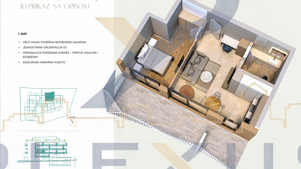 DUILOVO &ndash; NOVOGRADNJA - JEDNOSOBNI STAN 38&period;19m2 &lpar;1&period;kat&rpar;