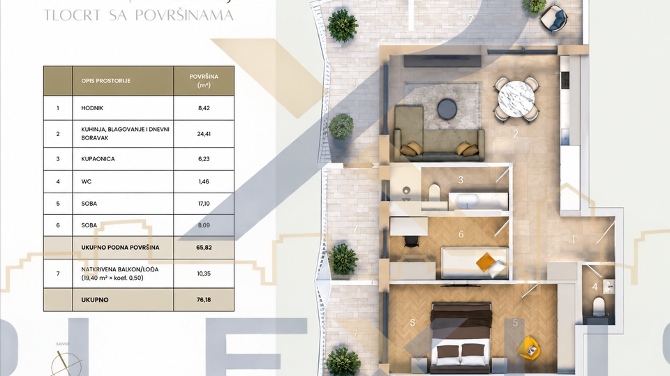 Apartment&comma; 63 m2&comma; For Sale&comma; Split - Duilovo