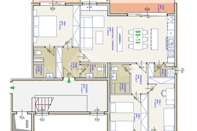 Trosoban stan - apartman: Seget Donji, 107 m2