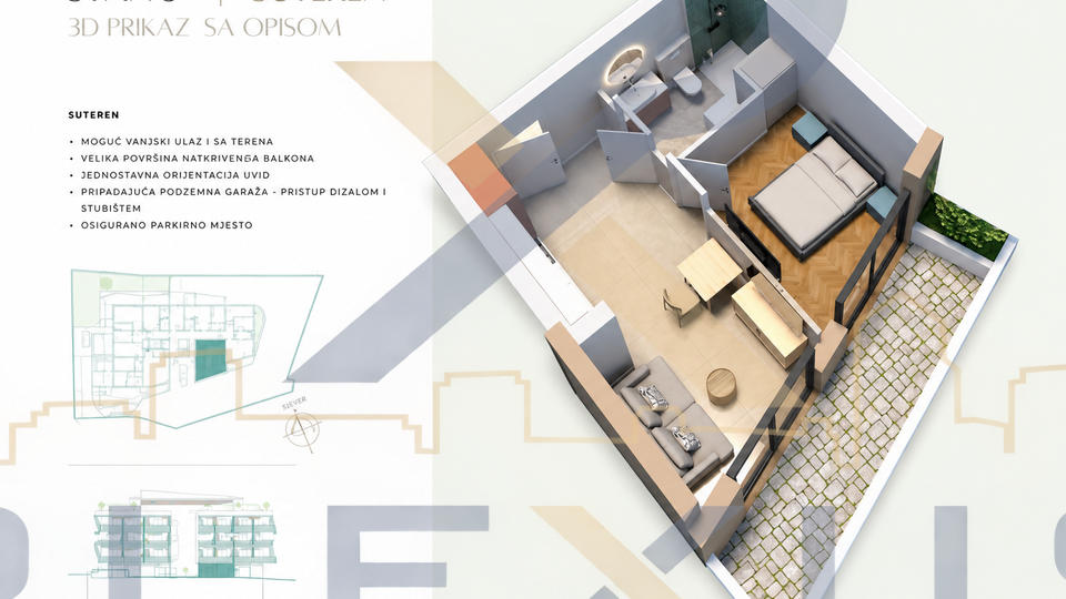 DUILOVO &ndash; NOVOGRADNJA - JEDNOSOBNI STAN 33&comma;37m2 &lpar;prizemlje&rpar;