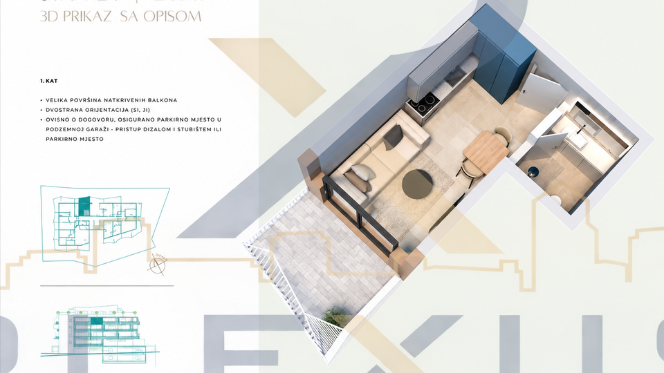 Apartment&comma; 18 m2&comma; For Sale&comma; Split - Duilovo