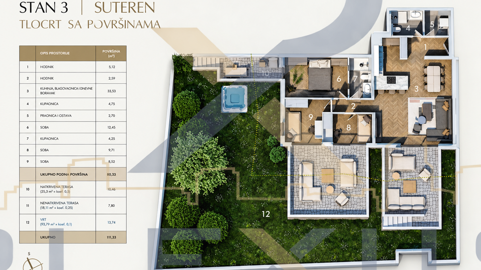 Apartment&comma; 114 m2&comma; For Sale&comma; Split - Duilovo