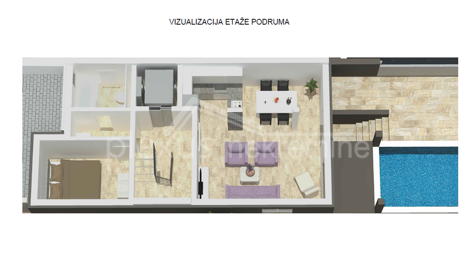 Ka&scaron;tel &Scaron;tafili&cacute;&colon; Ku&cacute;a - villa s bazenom s pogledom na more