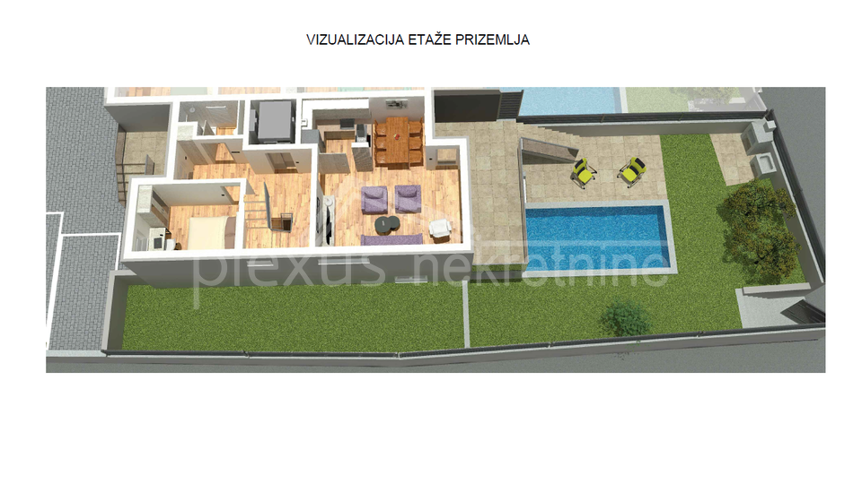 Ka&scaron;tel &Scaron;tafili&cacute;&colon; Ku&cacute;a - villa s bazenom s pogledom na more