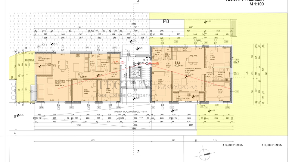 NOVOGRADNJA, U BLIZINI SUPERNOVE BUZIN, TROSOBAN STAN U PRIZEMLJU 82,94m2, 2400,00 EUR/M2