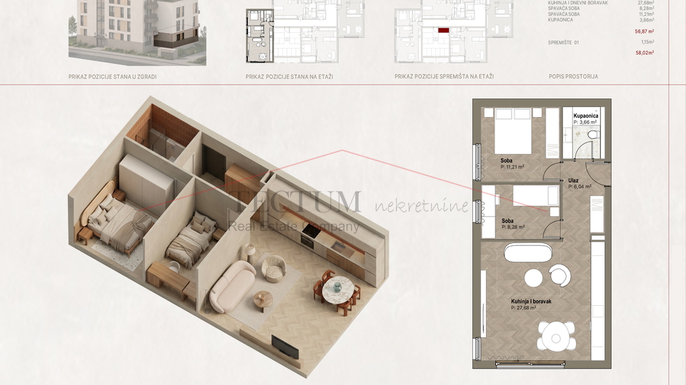 Apartment&comma; 56 m2&comma; For Sale&comma; Novi Zagreb - Zapad - Trnsko