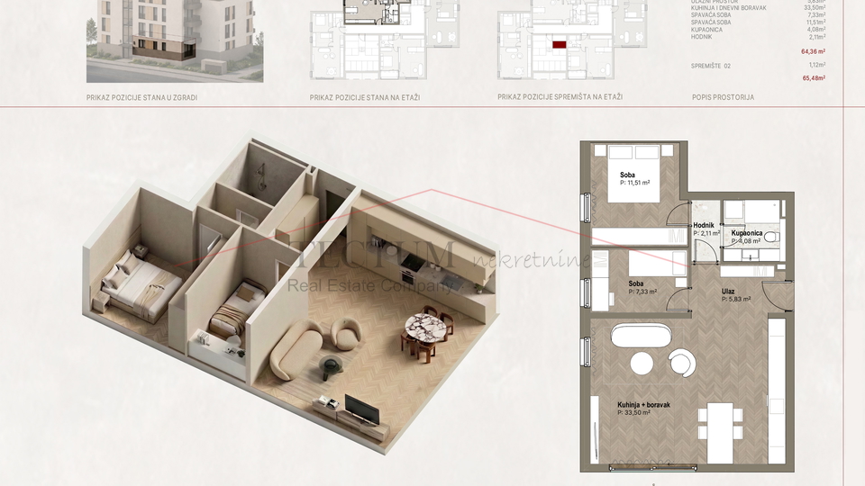 Trnsko&comma; 3-soban stan 64&comma;36m2&comma; NOVI PROJEKT&excl;