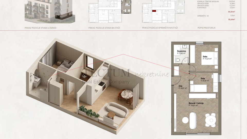 Trnsko&comma; 3-soban stan 54&comma;29m2&comma; NOVI PROJEKT&excl;