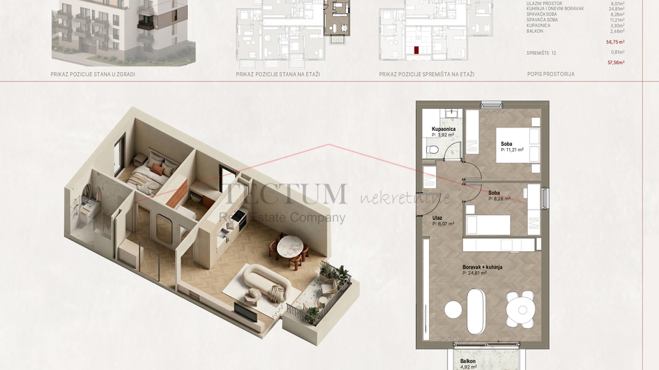 Trnsko&comma; 3-soban stan 56&comma;75m2&comma; 2 KAT&comma; NOVI PROJEKT&excl;