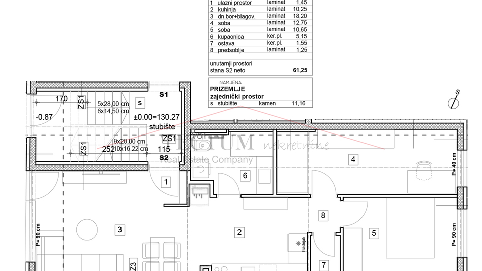 Zagreb, Dubrava, 3-sobni stan 61,25m2 prizemlje!