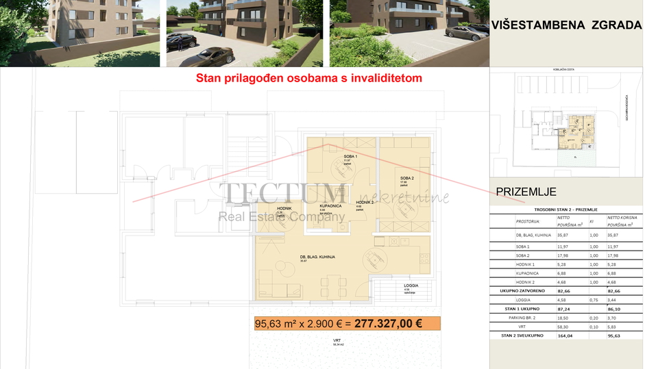 Sesvetski Kraljevec, 3-sobni stan sa PM i vrtom 80,55m2!