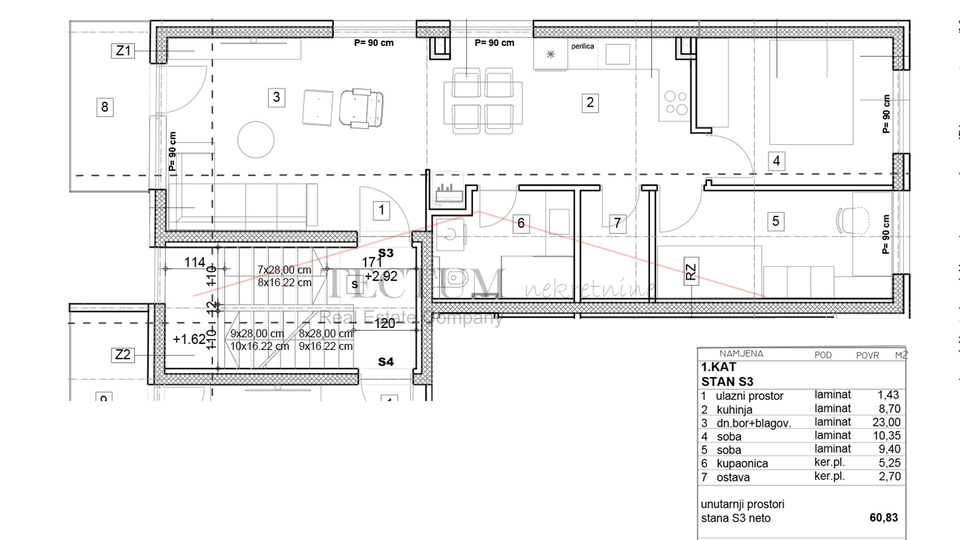 Zagreb, Dubrava, 3-sobni stan 63,28m2 1. kat!