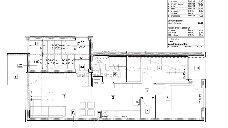 Zagreb, Dubrava, 3-sobni stan 62,91m2 1. kat!