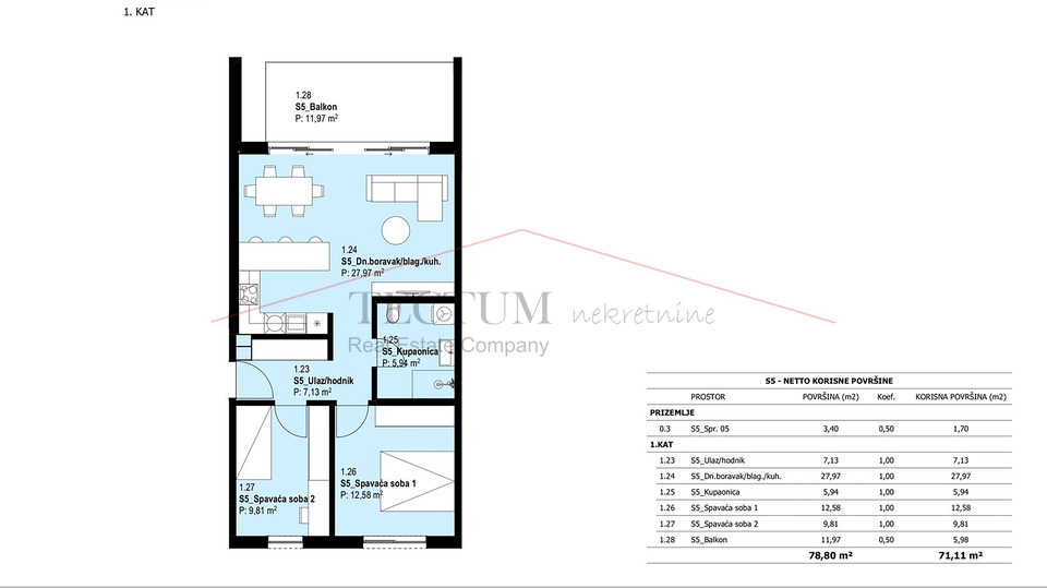 Velika gorica stan 71&comma;11m2&comma; 1 kat