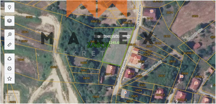 GRAĐEVINSKO ZEMLJIŠTE 1240M2, BREGI ZABOČKI