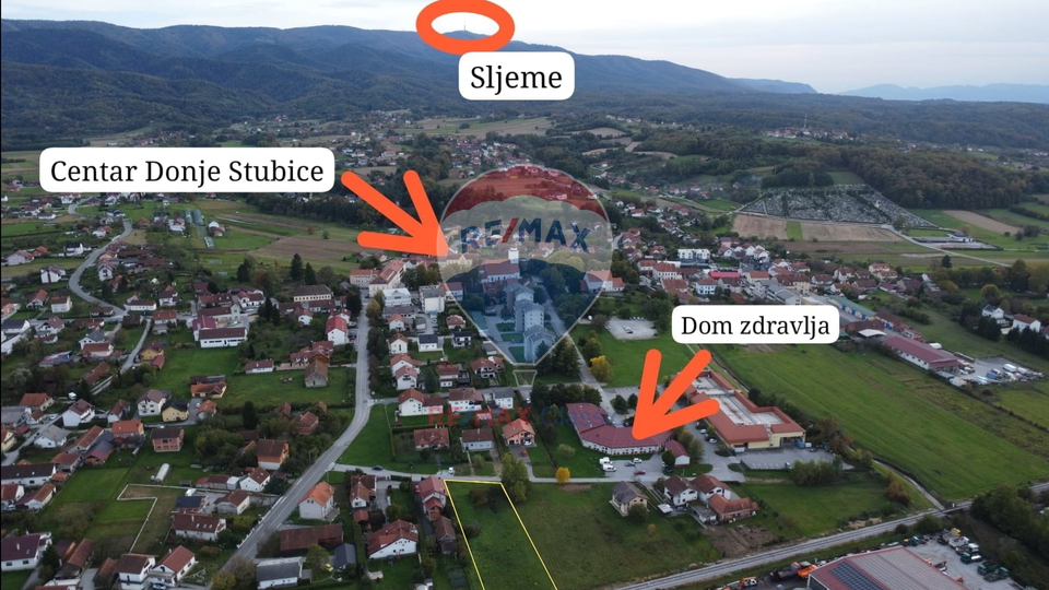 GRAĐEVINSKO ZEMLJIŠTE 1942 m2, BLIZINA CENTRA DONJE STUBICE