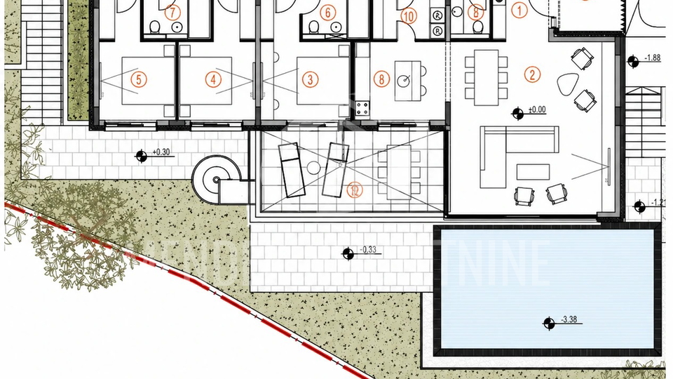 PRIMO&Scaron;TEN &ndash; luksuzna vila 392 m&sup2; s privatnim bazenom&comma; saunom i fitnessom&comma; 100 m od pla&zcaron;e