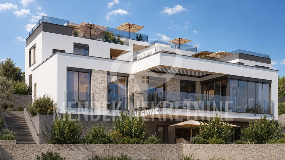PRIMO&Scaron;TEN &ndash; luksuzna vila 369 m&sup2; s privatnim bazenom&comma; saunom i velikim terasama&comma; 100 m od pla&zcaron;e