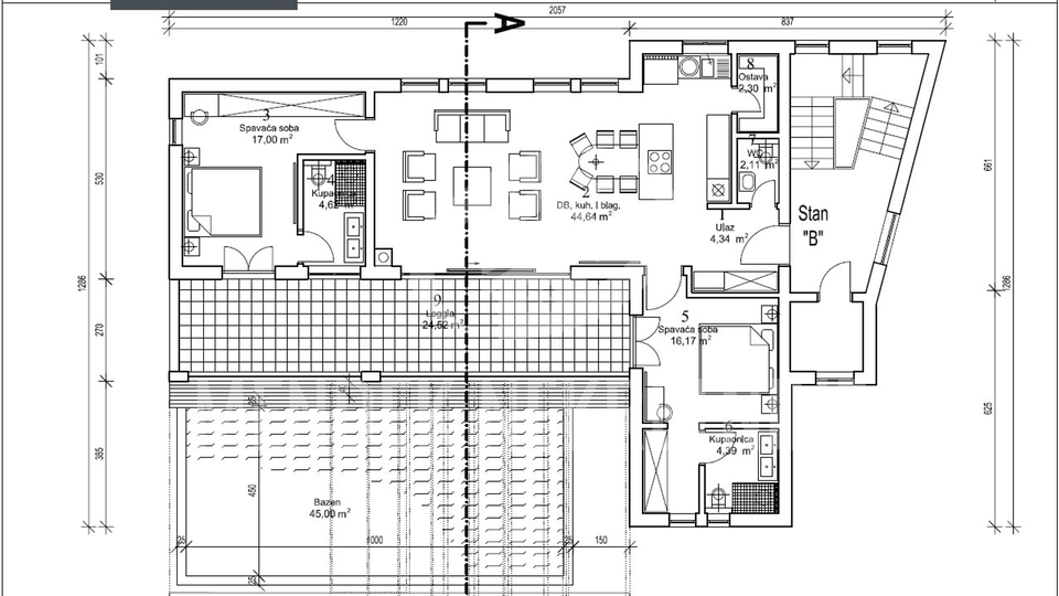 VILLA SA 3 APARTMANA, BAZENOM I PARKINGOM