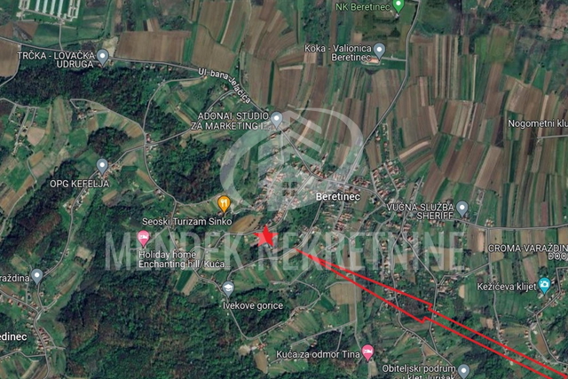 GRAĐEVINSKO ZEMLJIŠTE 1237 m2, Beretinec, prodaja