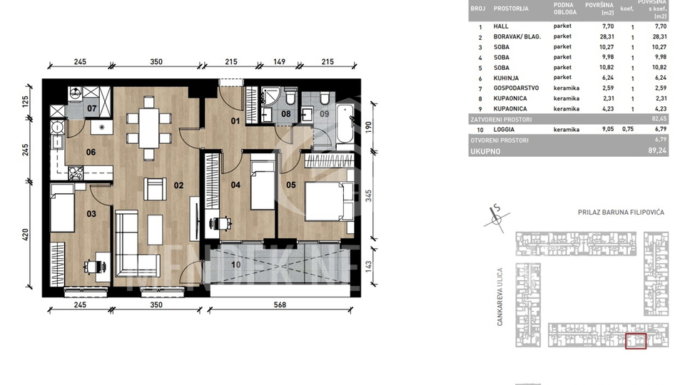 Apartment, 89 m2, For Sale, Črnomerec