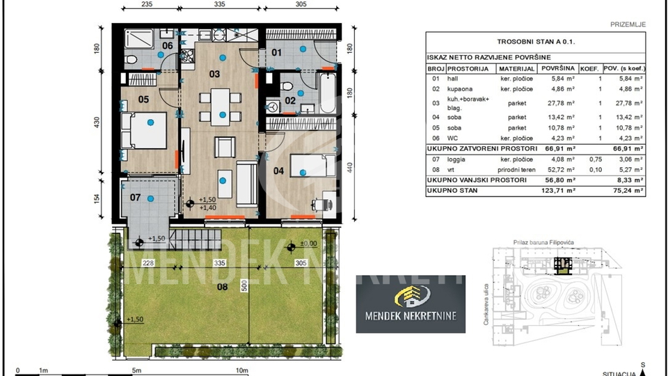 Apartment, 75 m2, For Sale, Črnomerec