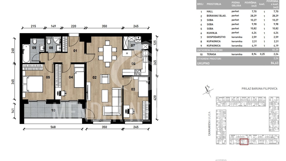 Apartment, 84 m2, For Sale, Črnomerec