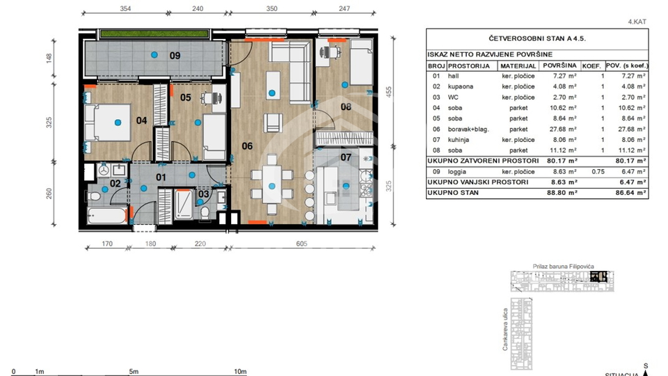 Appartamento, 86 m2, Vendita, Črnomerec