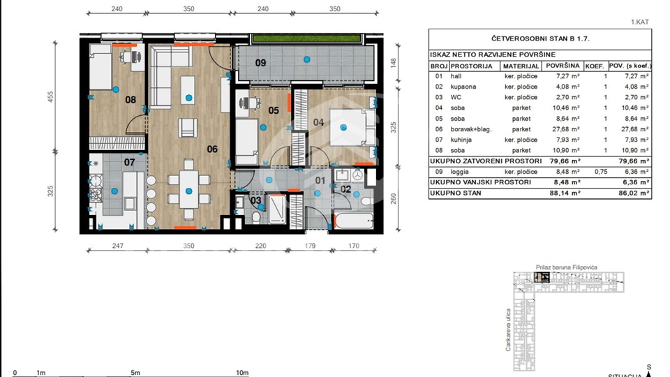 Apartment, 86 m2, For Sale, Črnomerec