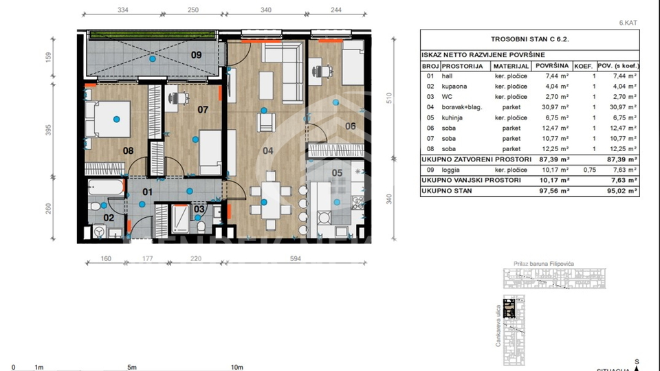 Apartment, 95 m2, For Sale, Črnomerec