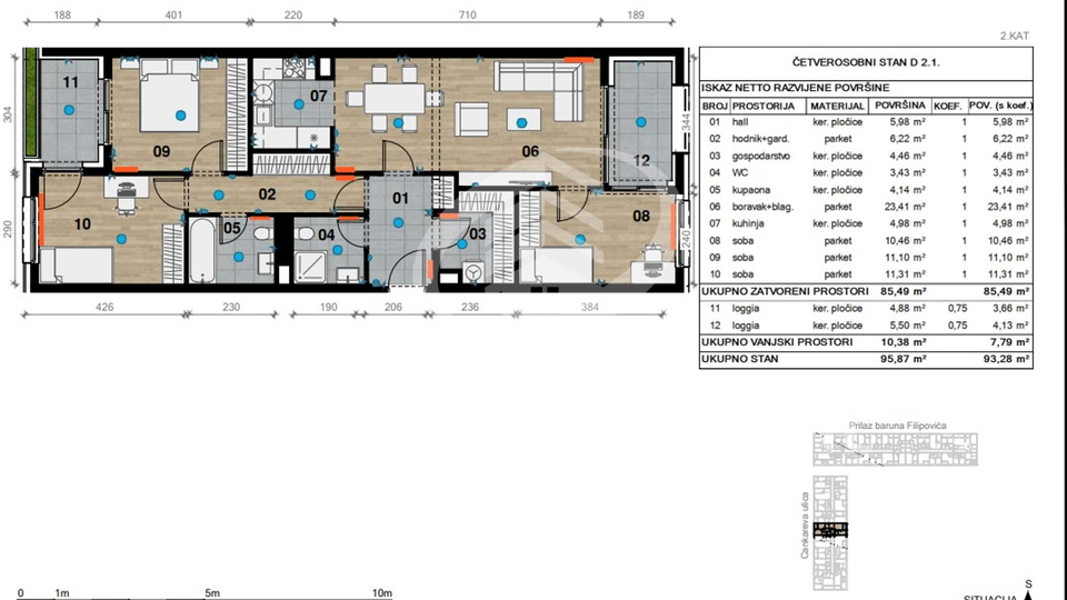 Wohnung, 93 m2, Verkauf, Črnomerec