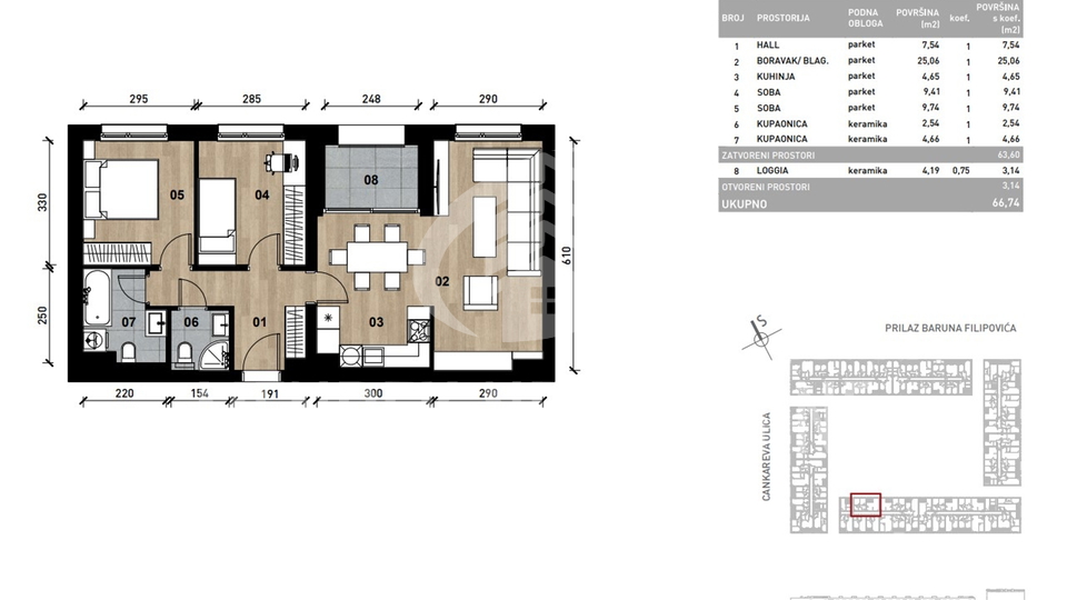 Apartment, 66 m2, For Sale, Črnomerec