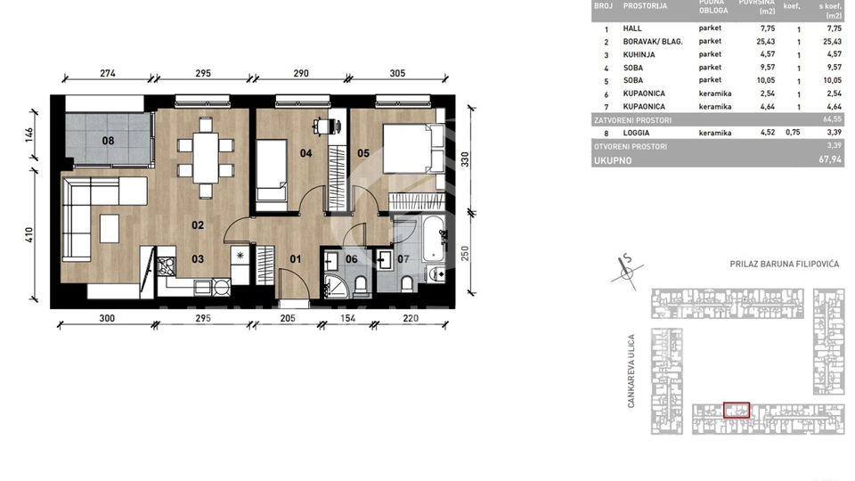 Wohnung, 67 m2, Verkauf, Črnomerec