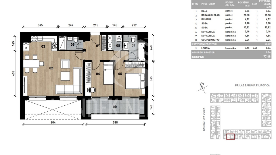 Wohnung, 77 m2, Verkauf, Črnomerec