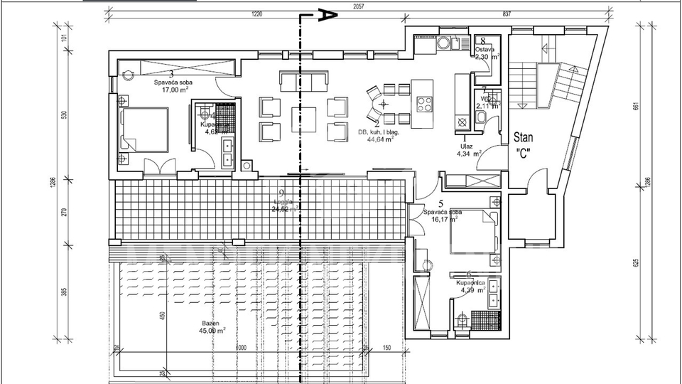 VILLA SA 3 APARTMANA, BAZENOM I PARKINGOM