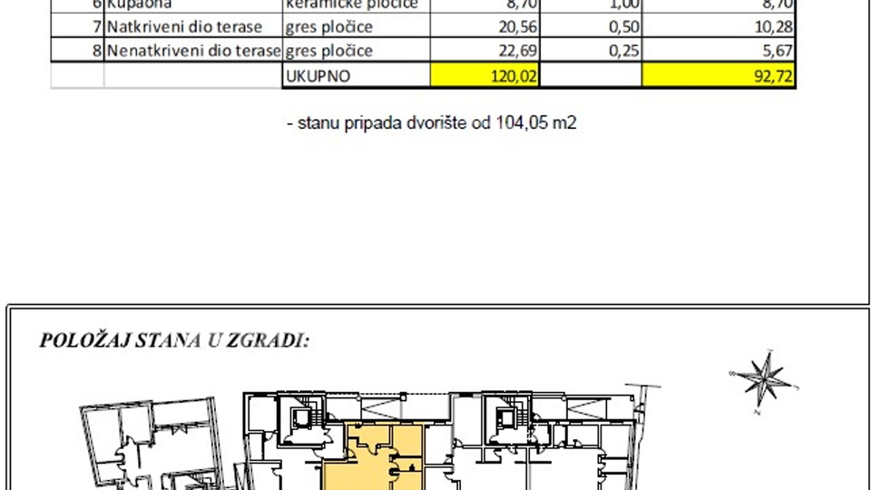 3-S stan 92,72 u prizemlju + dvorište 104,05 m2, parkirno mjesto, Varaždin, centar, prodaja