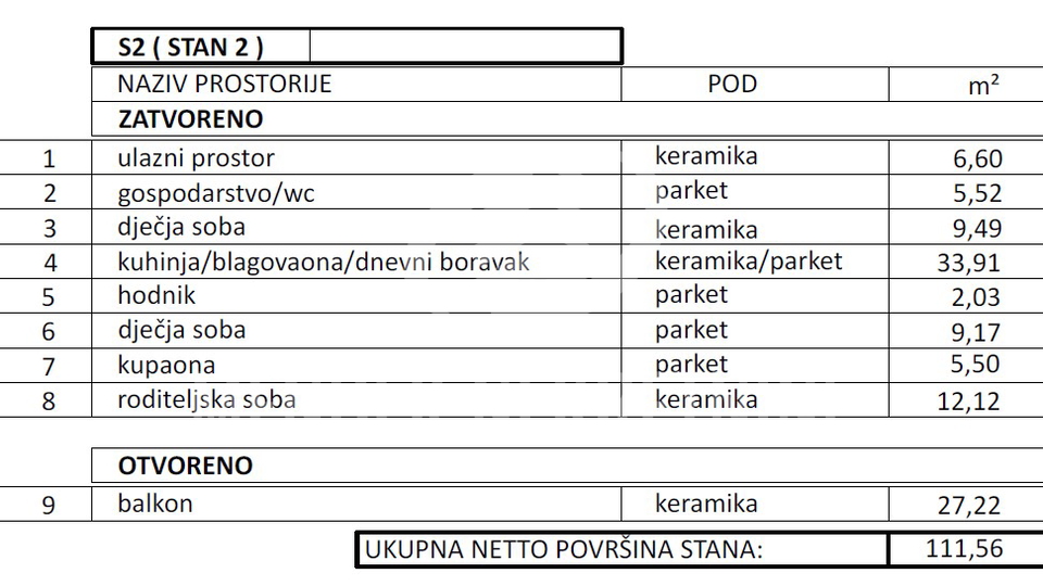 Wohnung&comma; 99 m2&comma; Verkauf&comma; Vara&zcaron;din - Jalkove&ccaron;ka