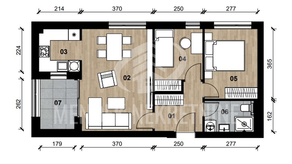 Apartment, 57 m2, For Sale, Novi Zagreb - Dugave