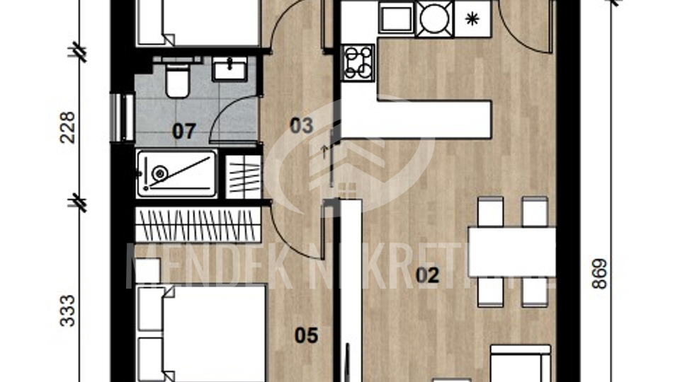 Apartment, 70 m2, For Sale, Novi Zagreb - Dugave