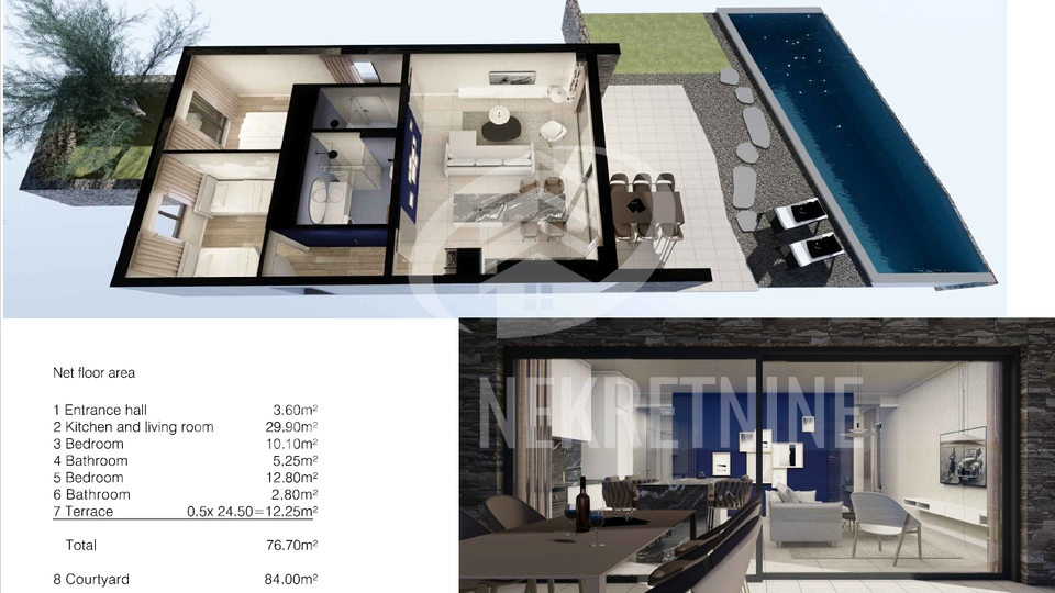 Holiday Apartment, 85 m2, For Sale, Povljana
