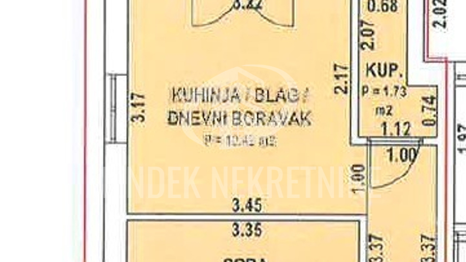 200 m od mora! Apartman 24 m2, 1. kat, parking, Stara Novalja